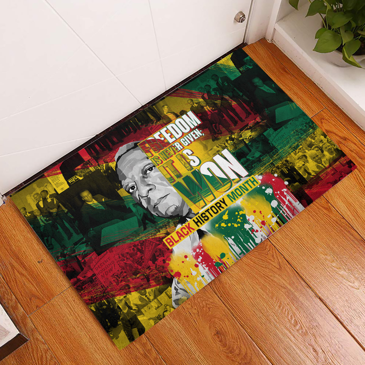 Freedom Is Never Given It Is Won Rubber Doormat Asa Philip Randolph - Wonder Print Shop