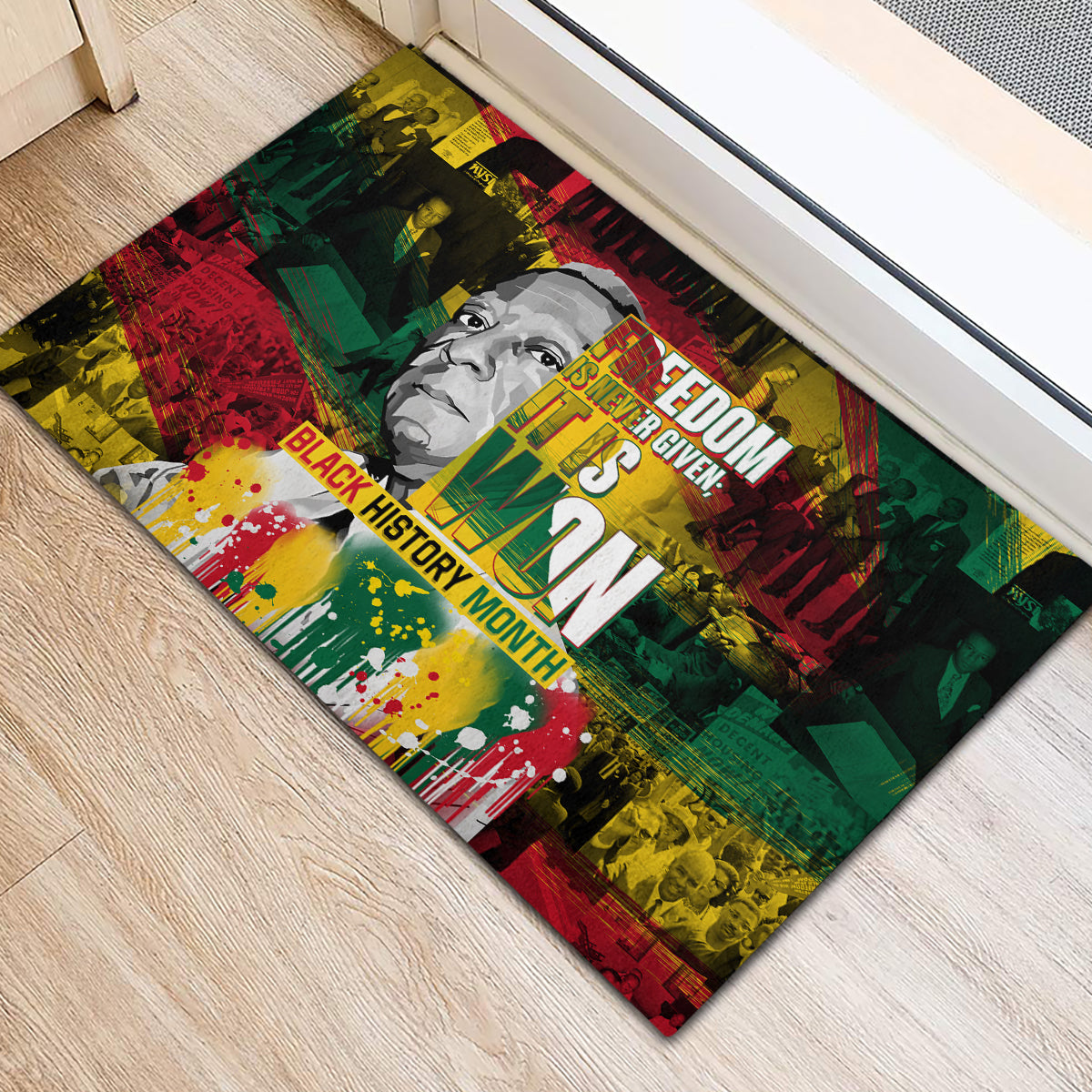 Freedom Is Never Given It Is Won Rubber Doormat Asa Philip Randolph - Wonder Print Shop