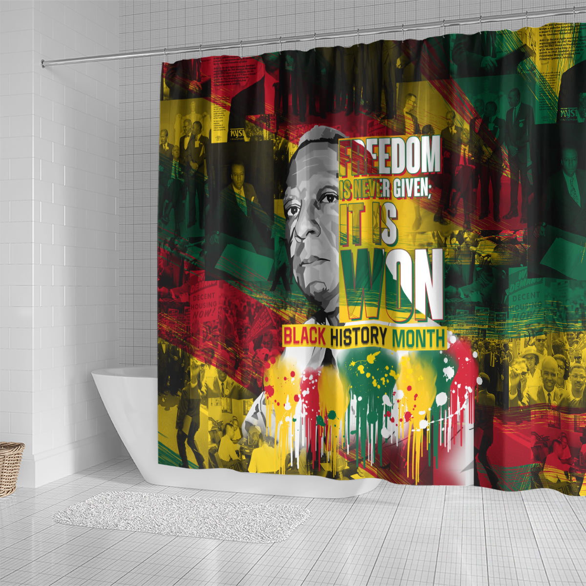 Freedom Is Never Given It Is Won Shower Curtain Asa Philip Randolph