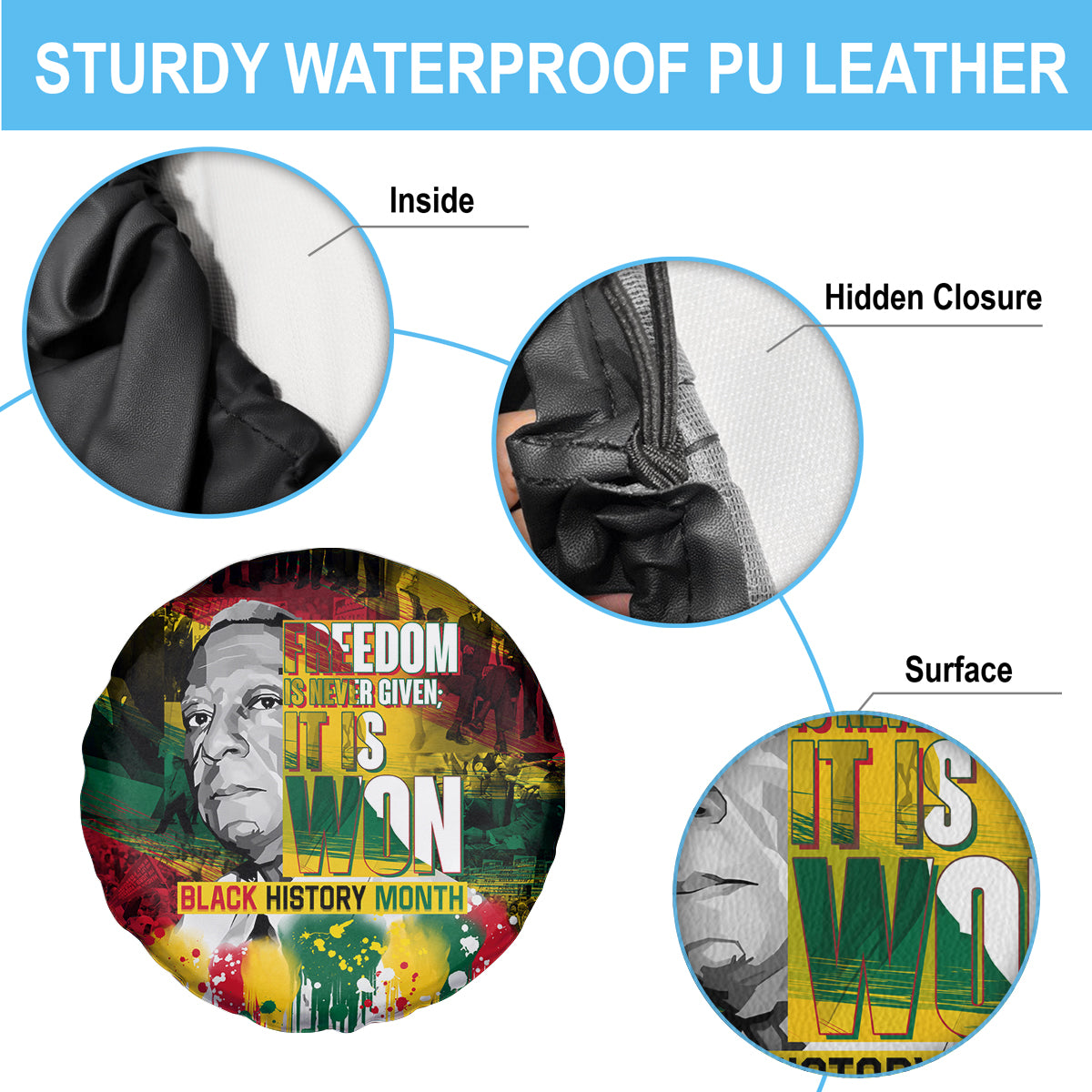 Freedom Is Never Given It Is Won Spare Tire Cover Asa Philip Randolph - Wonder Print Shop