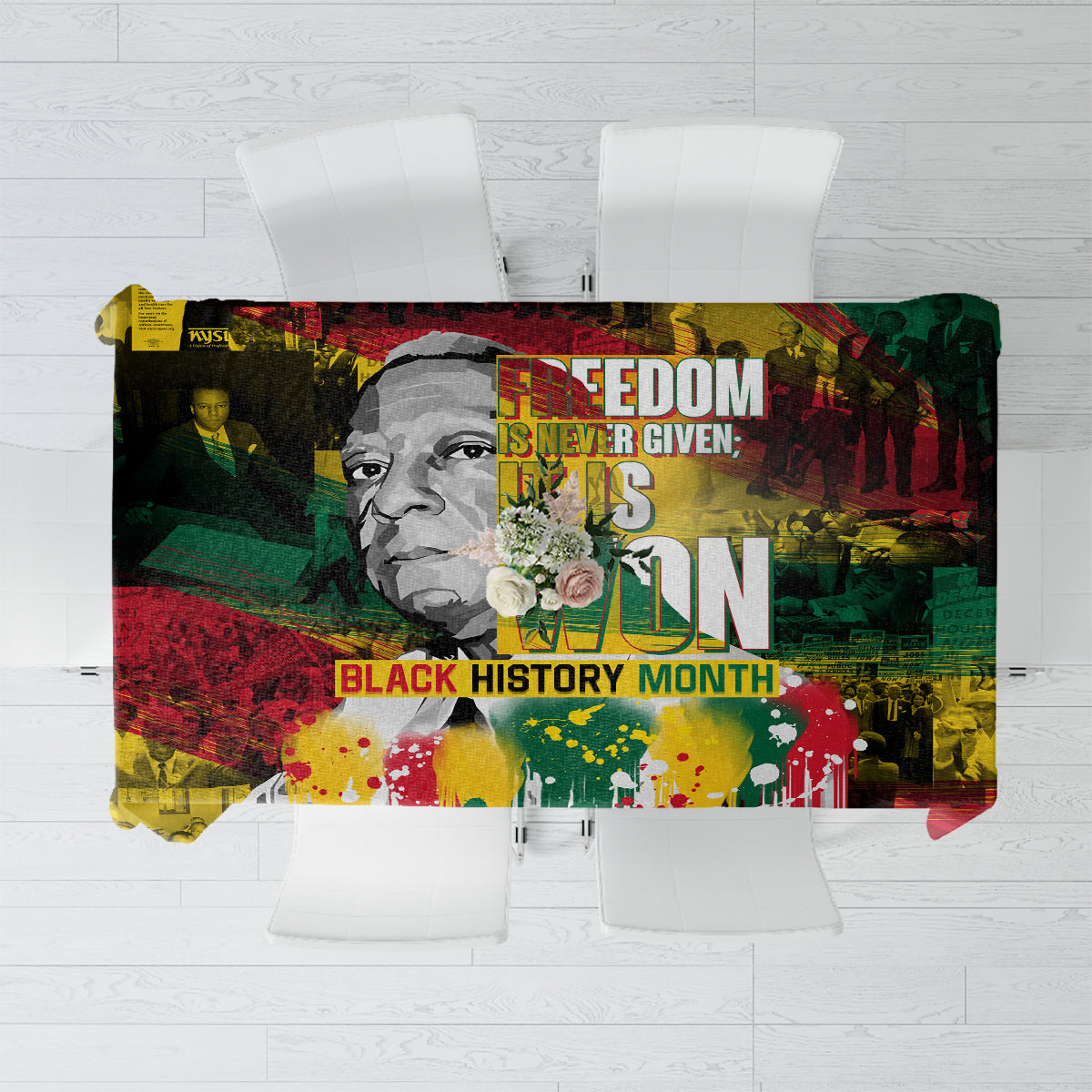 Freedom Is Never Given It Is Won Tablecloth Asa Philip Randolph - Wonder Print Shop