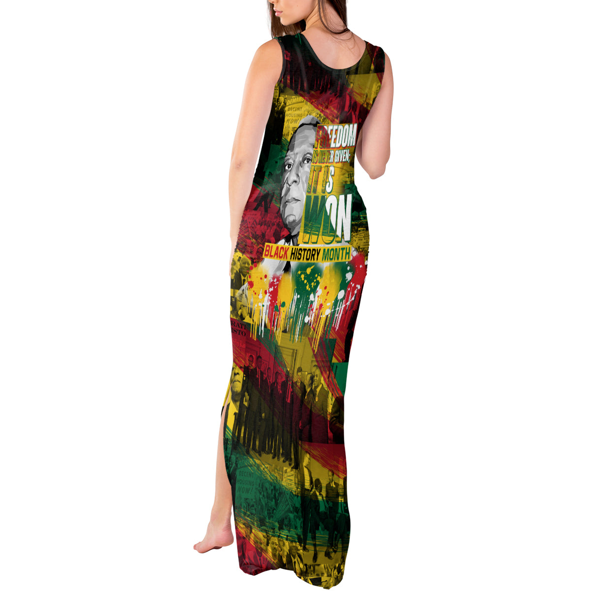 Freedom Is Never Given It Is Won Tank Maxi Dress Asa Philip Randolph - Wonder Print Shop