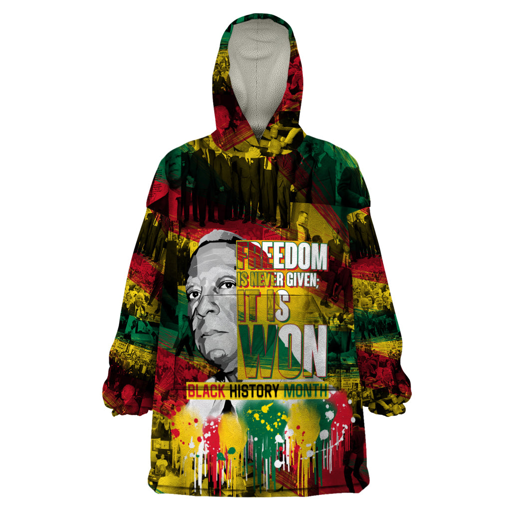 Freedom Is Never Given It Is Won Wearable Blanket Hoodie Asa Philip Randolph - Wonder Print Shop