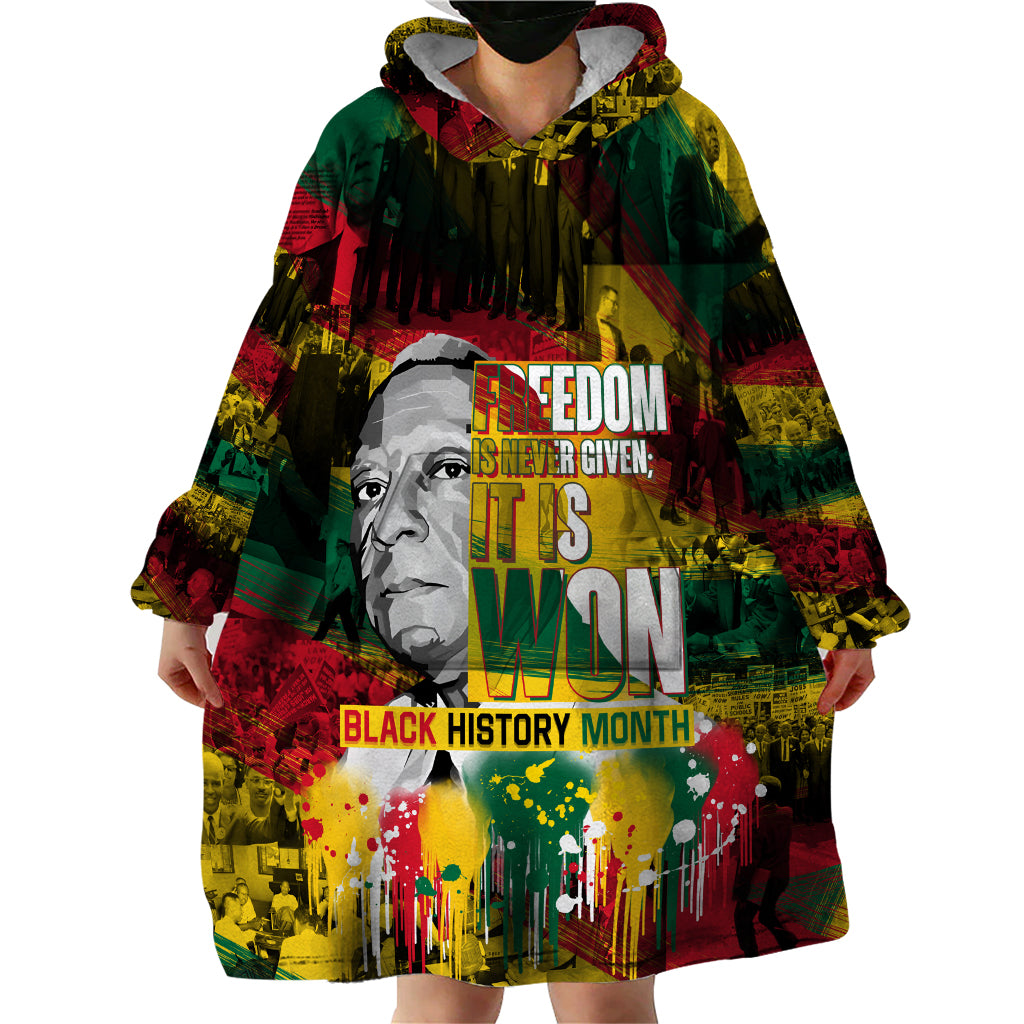 Freedom Is Never Given It Is Won Wearable Blanket Hoodie Asa Philip Randolph - Wonder Print Shop