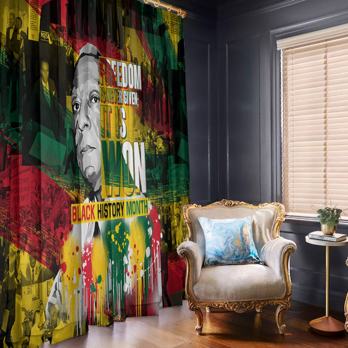 Freedom Is Never Given It Is Won Window Curtain Asa Philip Randolph - Wonder Print Shop