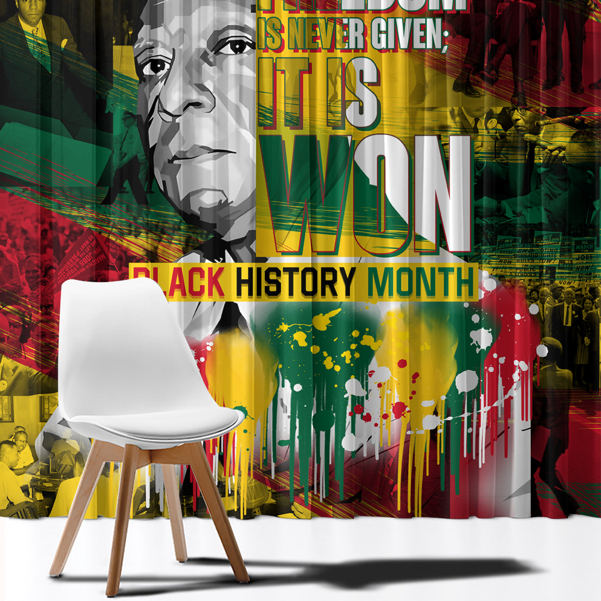 Freedom Is Never Given It Is Won Window Curtain Asa Philip Randolph - Wonder Print Shop