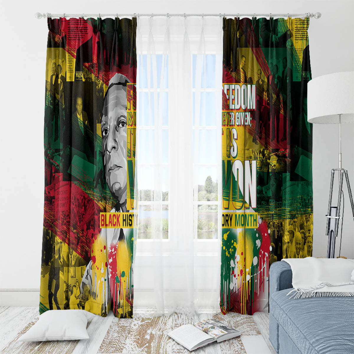 Freedom Is Never Given It Is Won Window Curtain Asa Philip Randolph - Wonder Print Shop