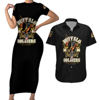 Buffalo Soldiers 1866-1944 Couples Matching Short Sleeve Bodycon Dress and Hawaiian Shirt American Legend