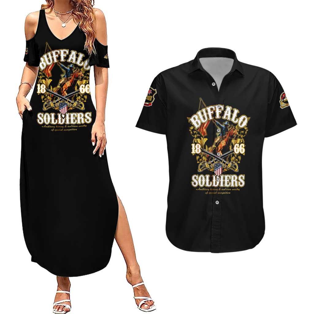 Buffalo Soldiers 1866-1944 Couples Matching Summer Maxi Dress and Hawaiian Shirt American Legend