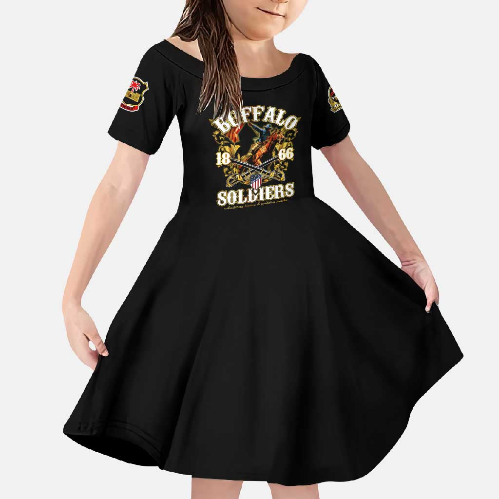 Buffalo Soldiers 1866-1944 Family Matching Mermaid Dress and Hawaiian Shirt American Legend