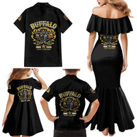 Buffalo Soldiers 1866-1944 Family Matching Mermaid Dress and Hawaiian Shirt American Legend