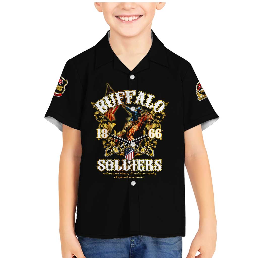 Buffalo Soldiers 1866-1944 Family Matching Mermaid Dress and Hawaiian Shirt American Legend