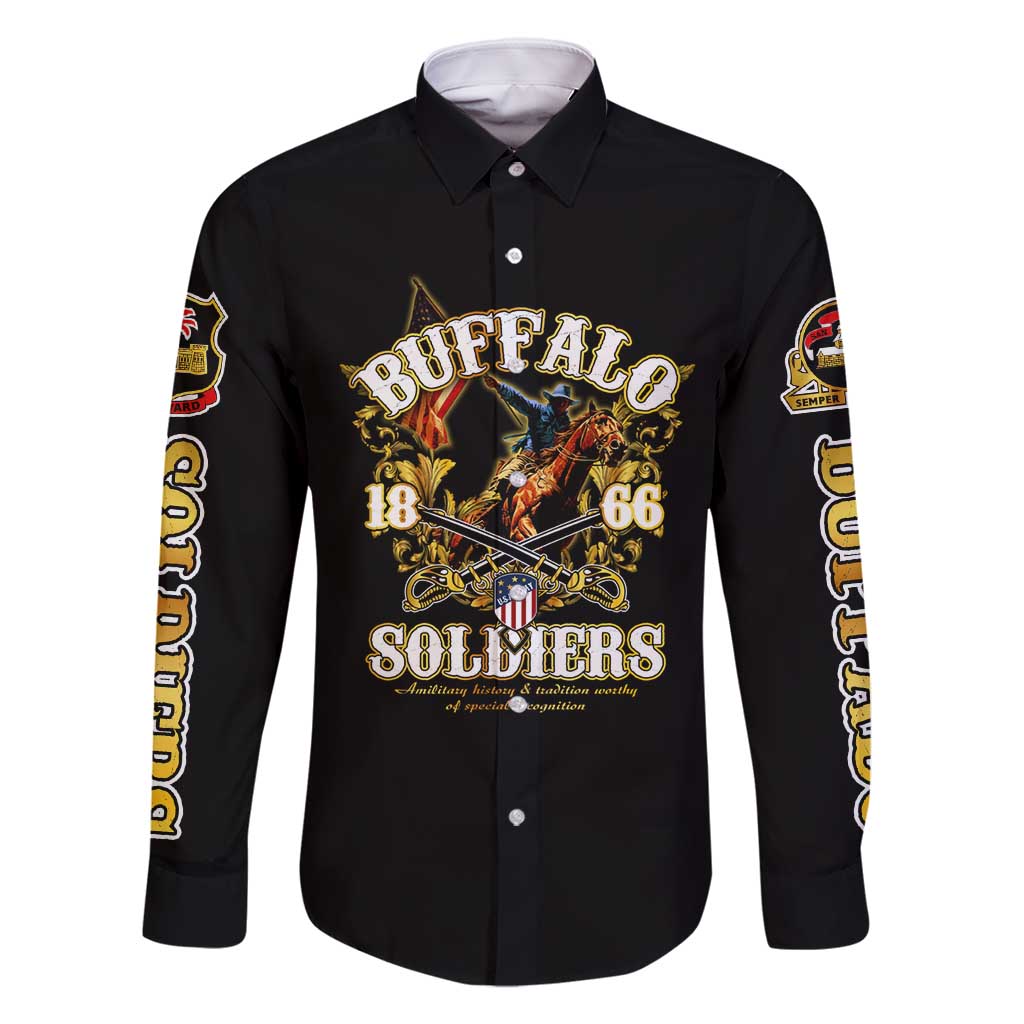 Buffalo Soldiers 1866-1944 Family Matching Off Shoulder Maxi Dress and Hawaiian Shirt American Legend