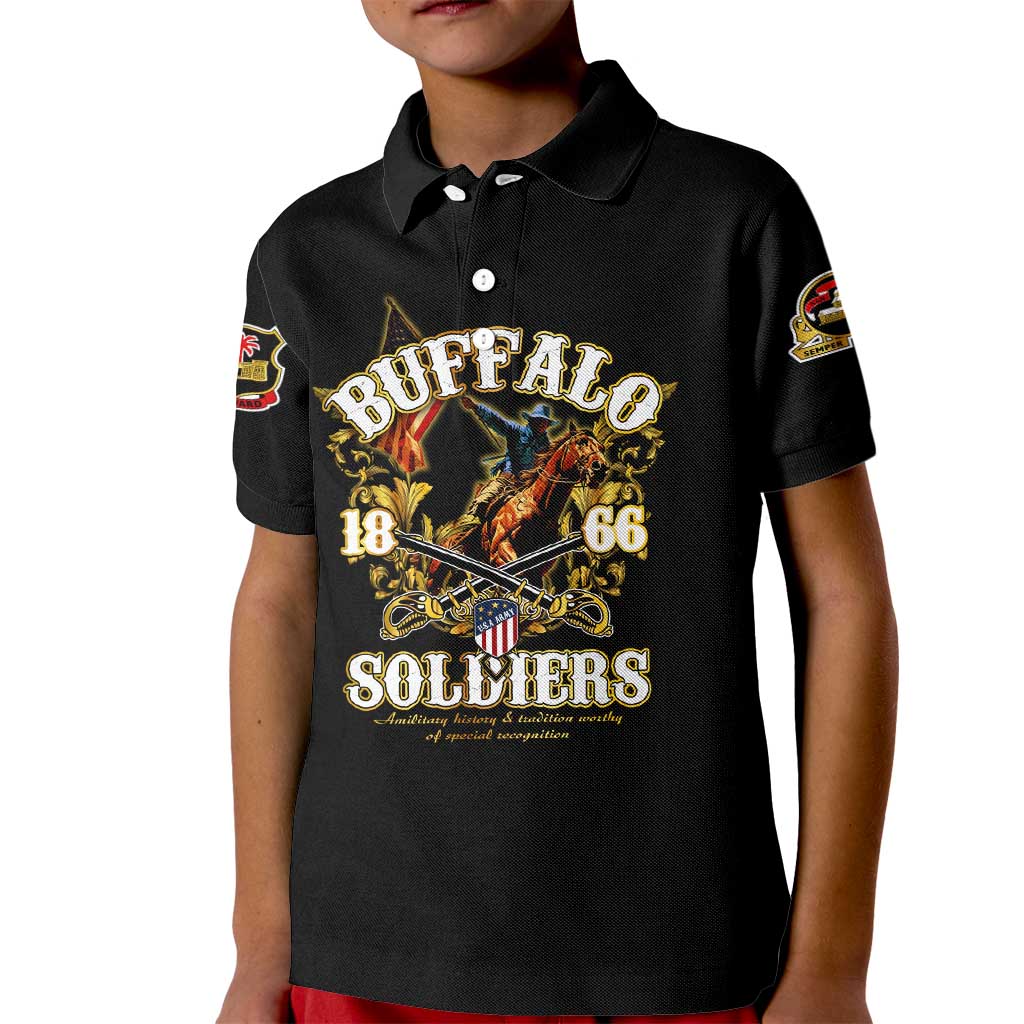 Buffalo Soldiers 1866-1944 Kid Polo Shirt American Legend