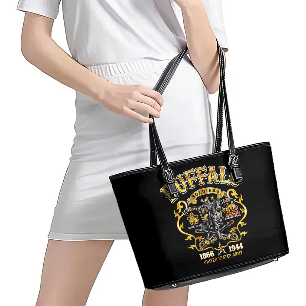 Buffalo Soldiers 1866-1944 Leather Tote Bag American Legend