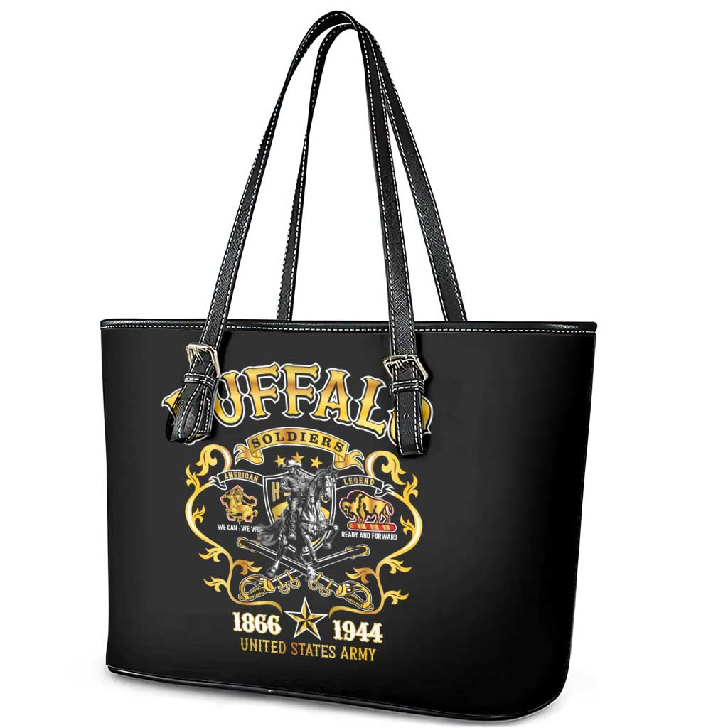 Buffalo Soldiers 1866-1944 Leather Tote Bag American Legend