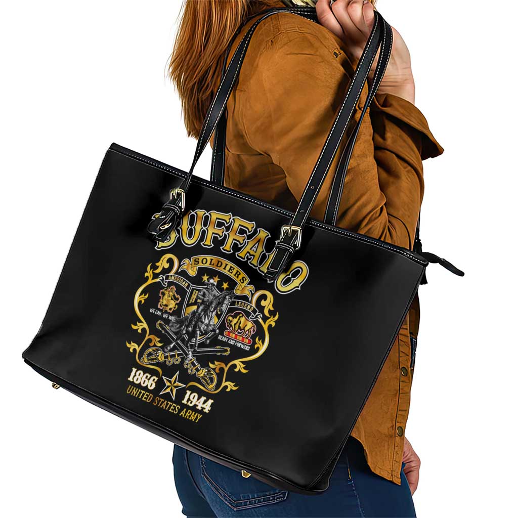 Buffalo Soldiers 1866-1944 Leather Tote Bag American Legend
