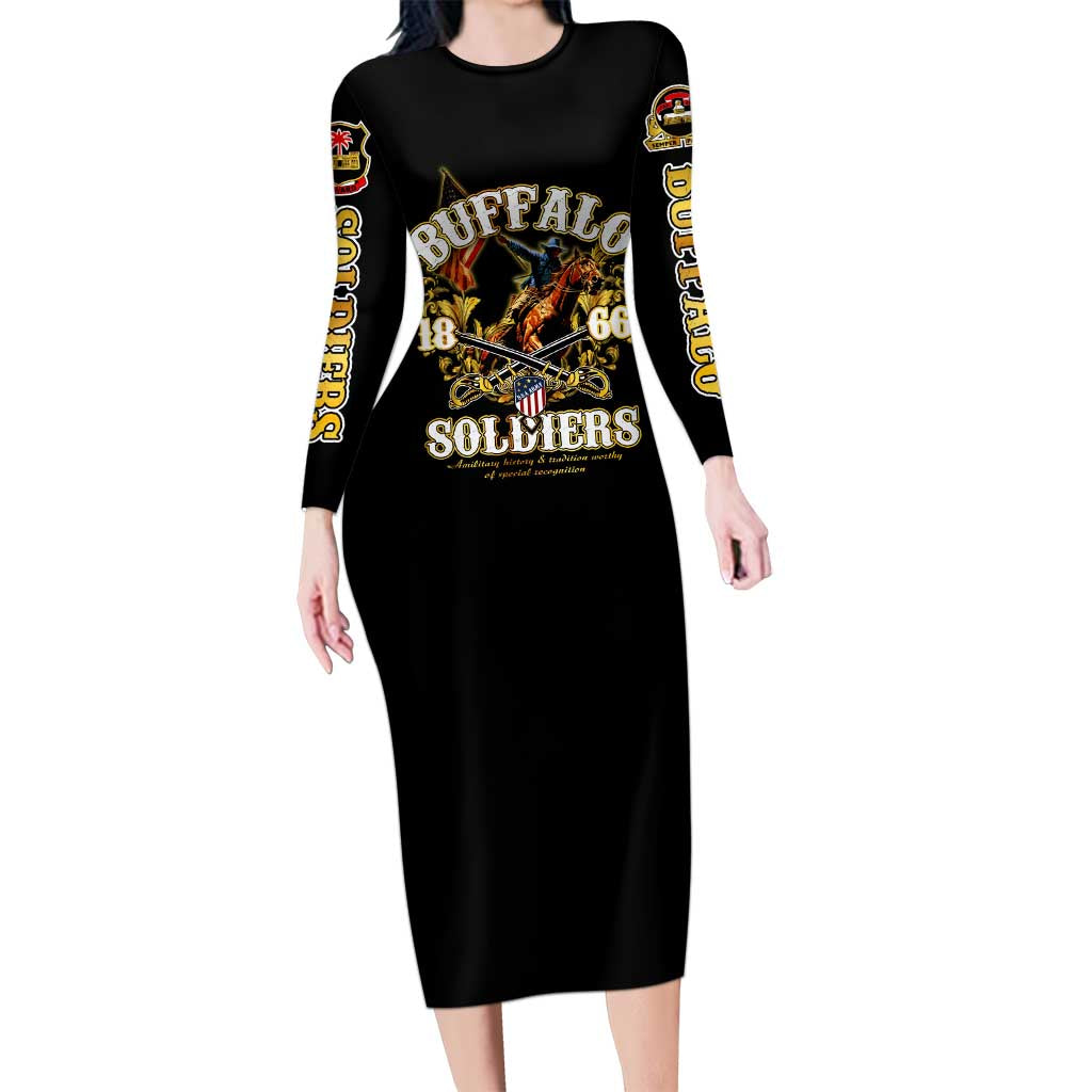 Buffalo Soldiers 1866-1944 Long Sleeve Bodycon Dress American Legend
