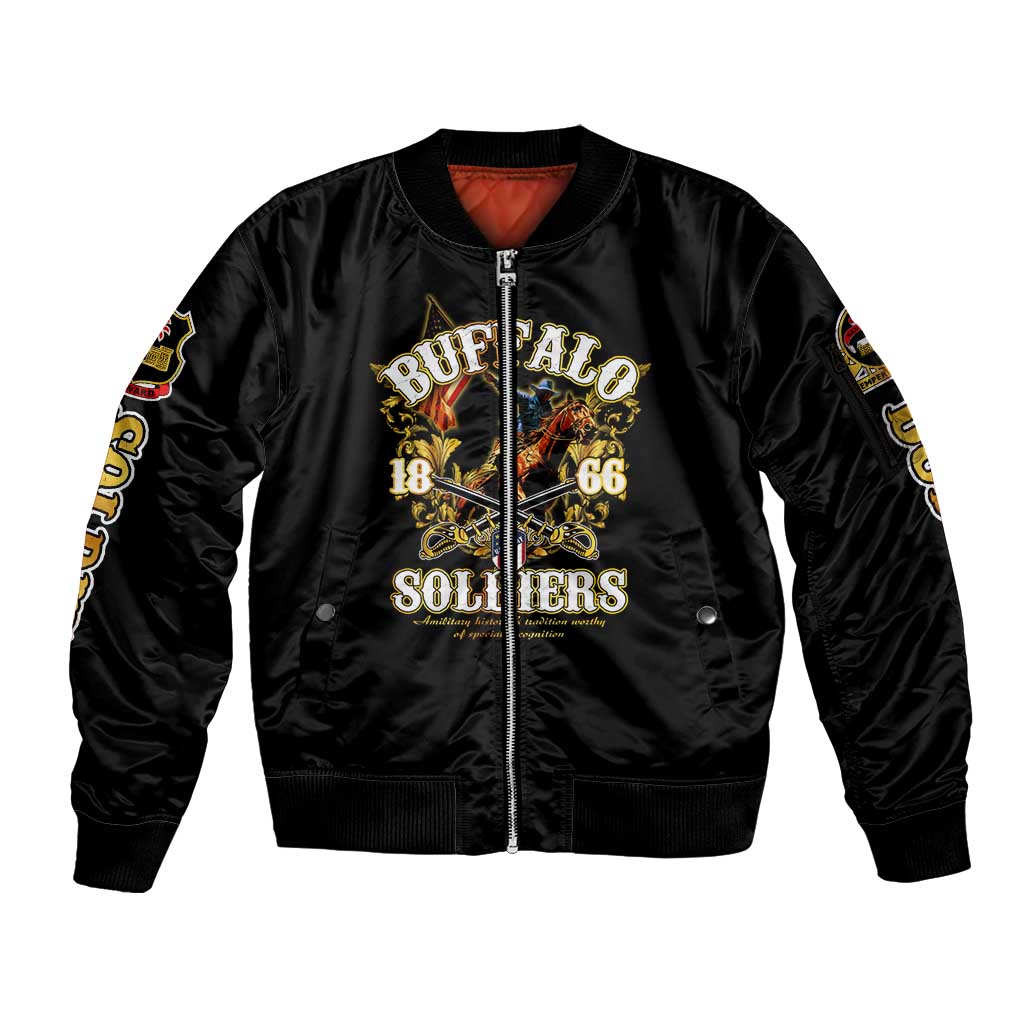 Buffalo Soldiers 1866-1944 Sleeve Zip Bomber Jacket American Legend