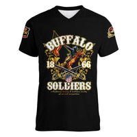 Buffalo Soldiers 1866-1944 Women V-Neck T-Shirt American Legend