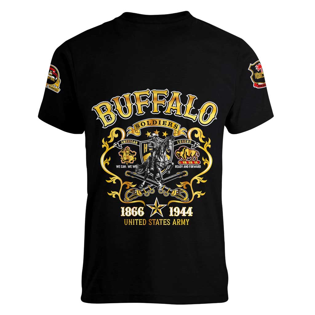 Buffalo Soldiers 1866-1944 Women V-Neck T-Shirt American Legend