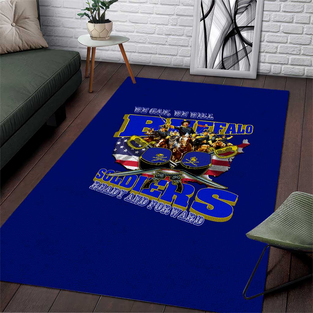 We Can We Will Buffalo Soldiers Area Rug Ready and Forward