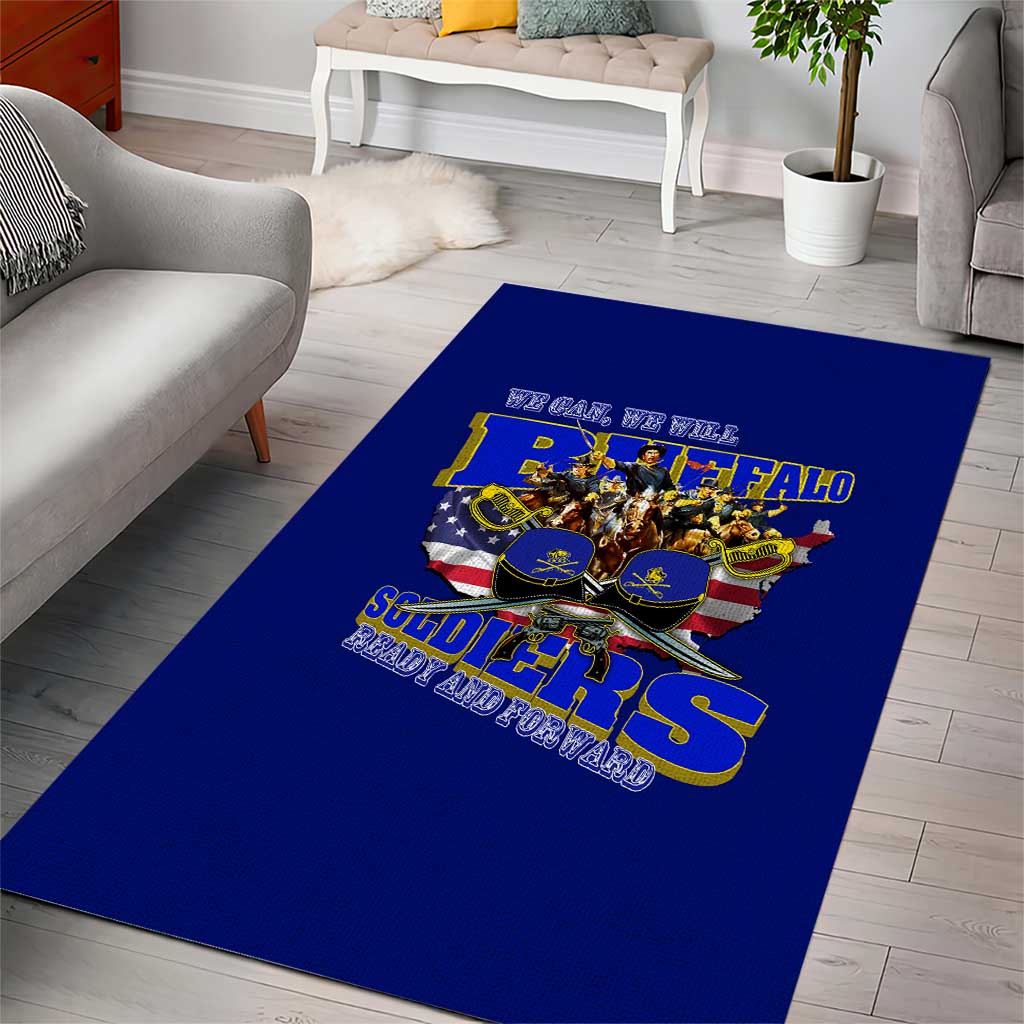 We Can We Will Buffalo Soldiers Area Rug Ready and Forward