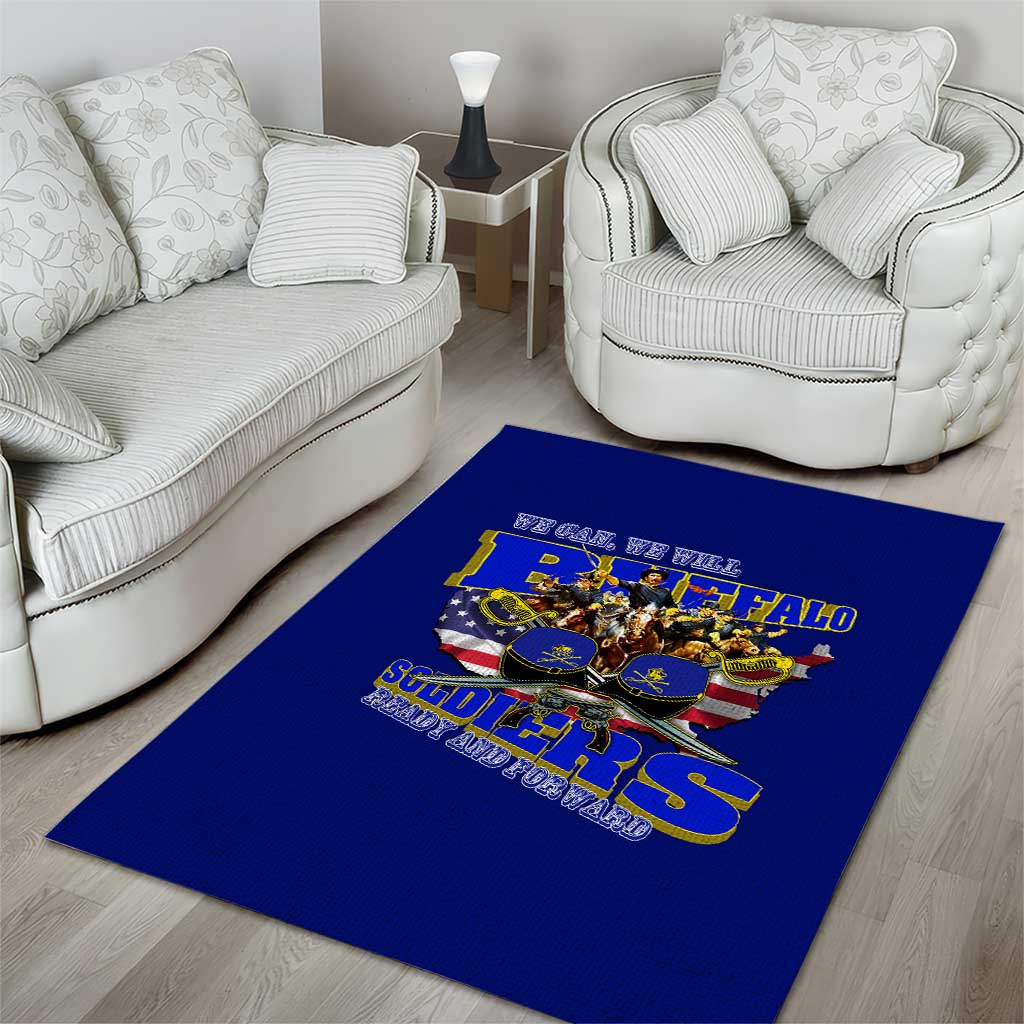 We Can We Will Buffalo Soldiers Area Rug Ready and Forward