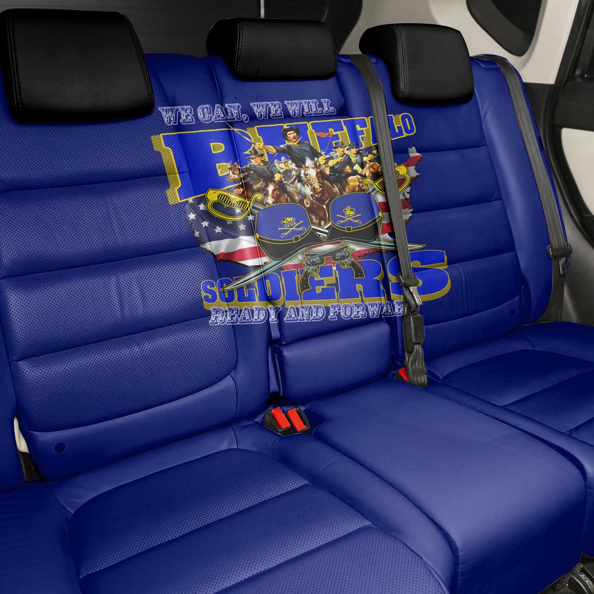 We Can We Will Buffalo Soldiers Back Car Seat Cover Ready and Forward