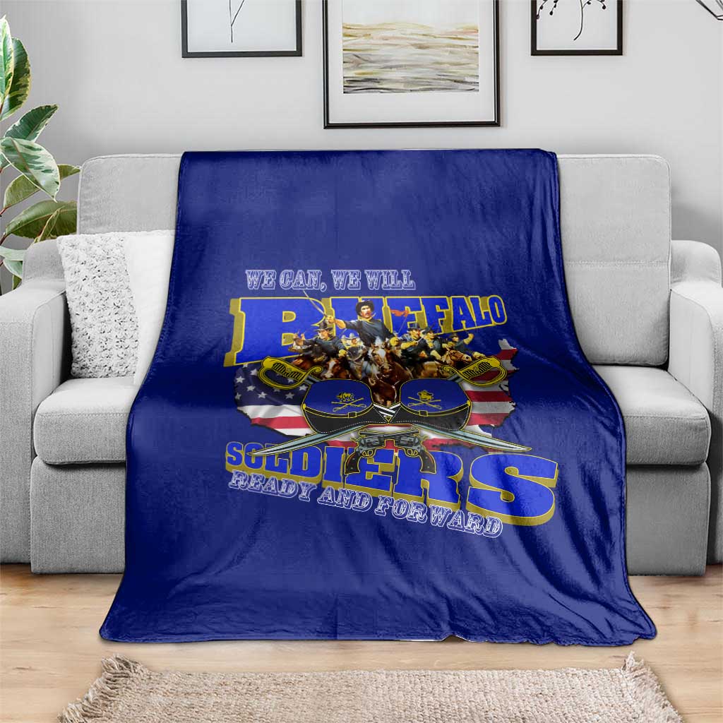 We Can We Will Buffalo Soldiers Blanket Ready and Forward