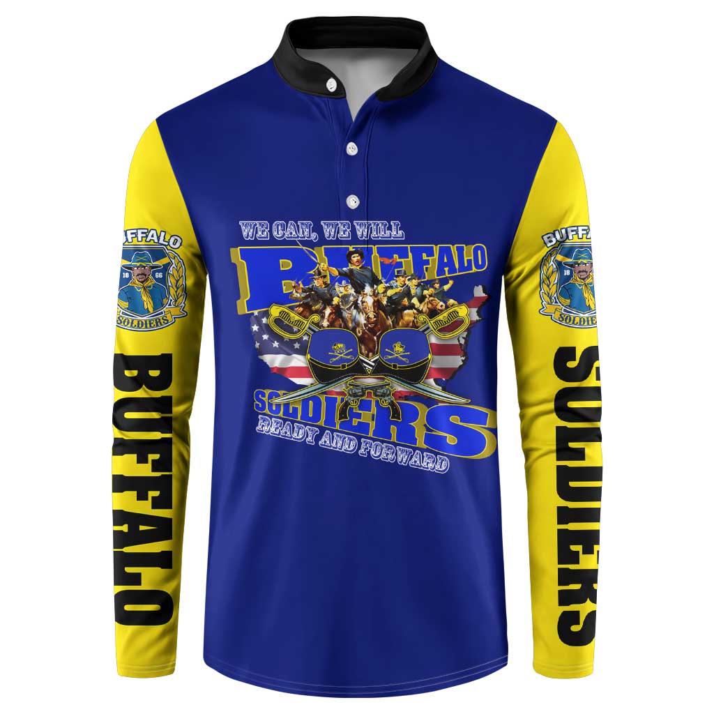 We Can We Will Buffalo Soldiers Button Sweatshirt Ready and Forward
