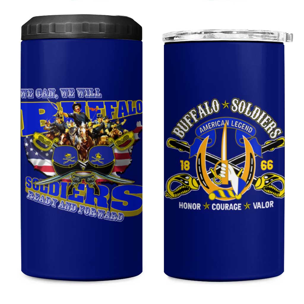 We Can We Will Buffalo Soldiers 4 in 1 Can Cooler Tumbler Ready and Forward