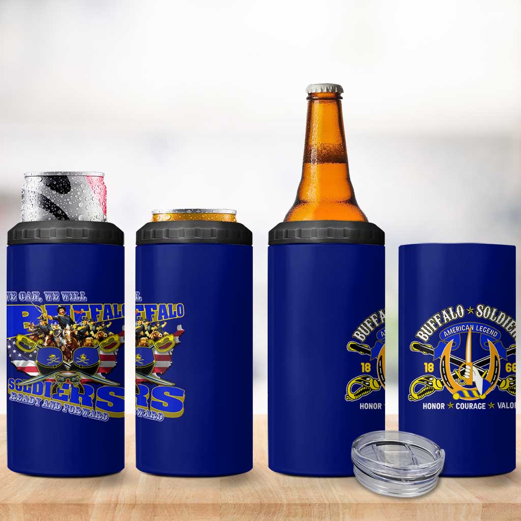 We Can We Will Buffalo Soldiers 4 in 1 Can Cooler Tumbler Ready and Forward