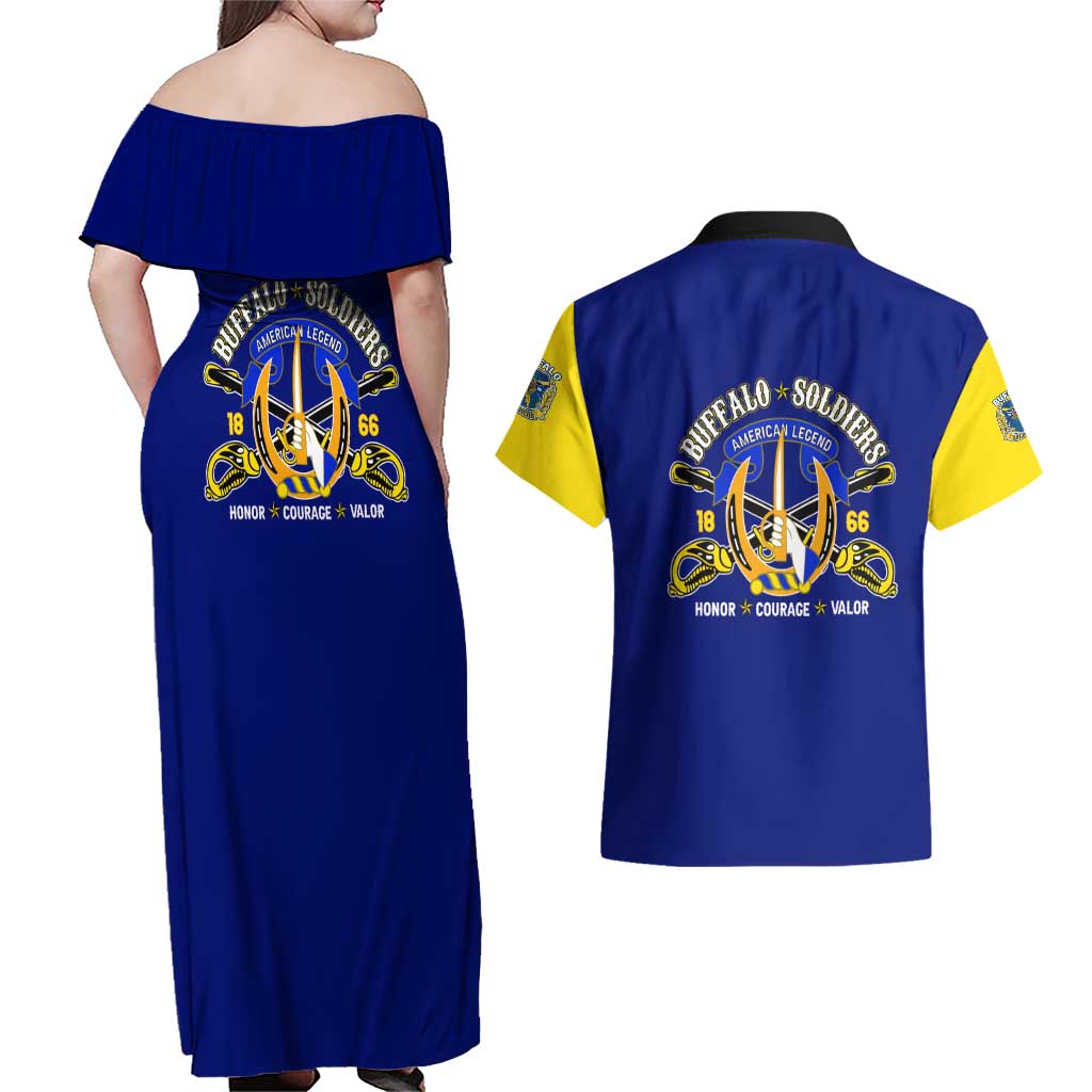 We Can We Will Buffalo Soldiers Couples Matching Off Shoulder Maxi Dress and Hawaiian Shirt Ready and Forward