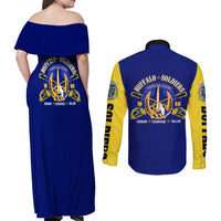 We Can We Will Buffalo Soldiers Couples Matching Off Shoulder Maxi Dress and Long Sleeve Button Shirt Ready and Forward