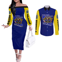 We Can We Will Buffalo Soldiers Couples Matching Off The Shoulder Long Sleeve Dress and Long Sleeve Button Shirt Ready and Forward
