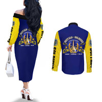 We Can We Will Buffalo Soldiers Couples Matching Off The Shoulder Long Sleeve Dress and Long Sleeve Button Shirt Ready and Forward