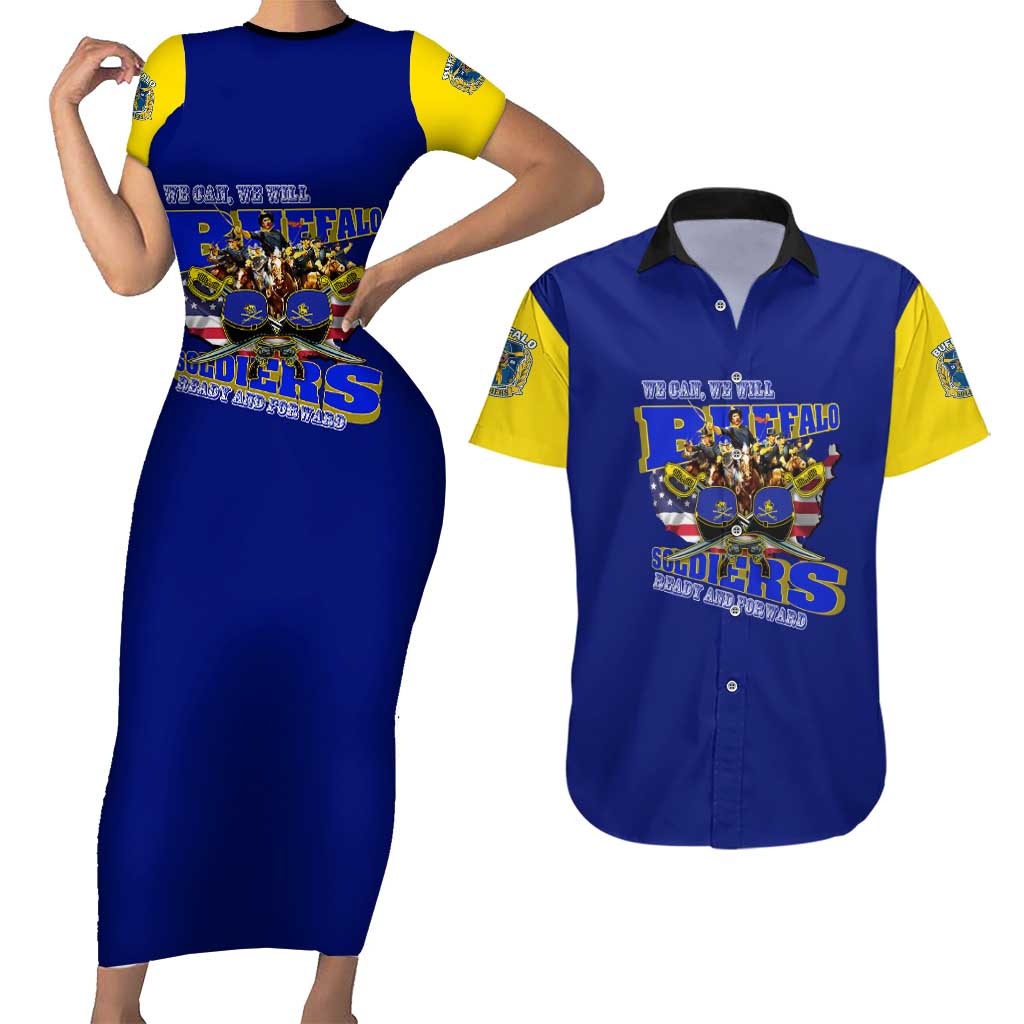 We Can We Will Buffalo Soldiers Couples Matching Short Sleeve Bodycon Dress and Hawaiian Shirt Ready and Forward