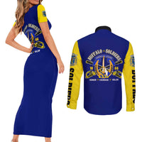 We Can We Will Buffalo Soldiers Couples Matching Short Sleeve Bodycon Dress and Long Sleeve Button Shirt Ready and Forward