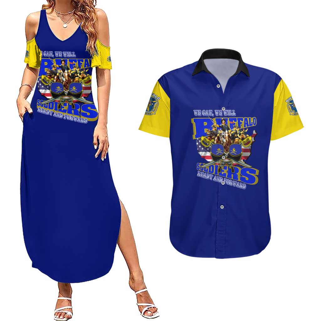 We Can We Will Buffalo Soldiers Couples Matching Summer Maxi Dress and Hawaiian Shirt Ready and Forward