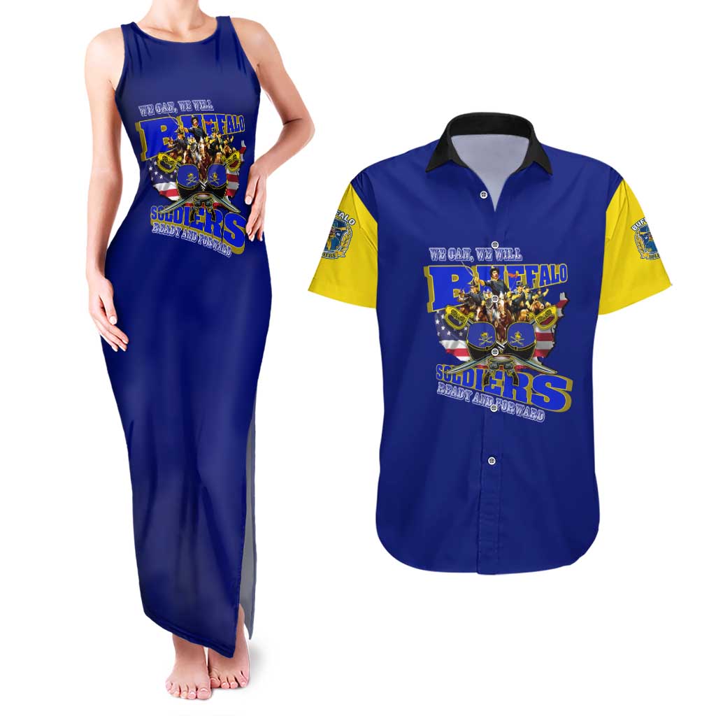 We Can We Will Buffalo Soldiers Couples Matching Tank Maxi Dress and Hawaiian Shirt Ready and Forward