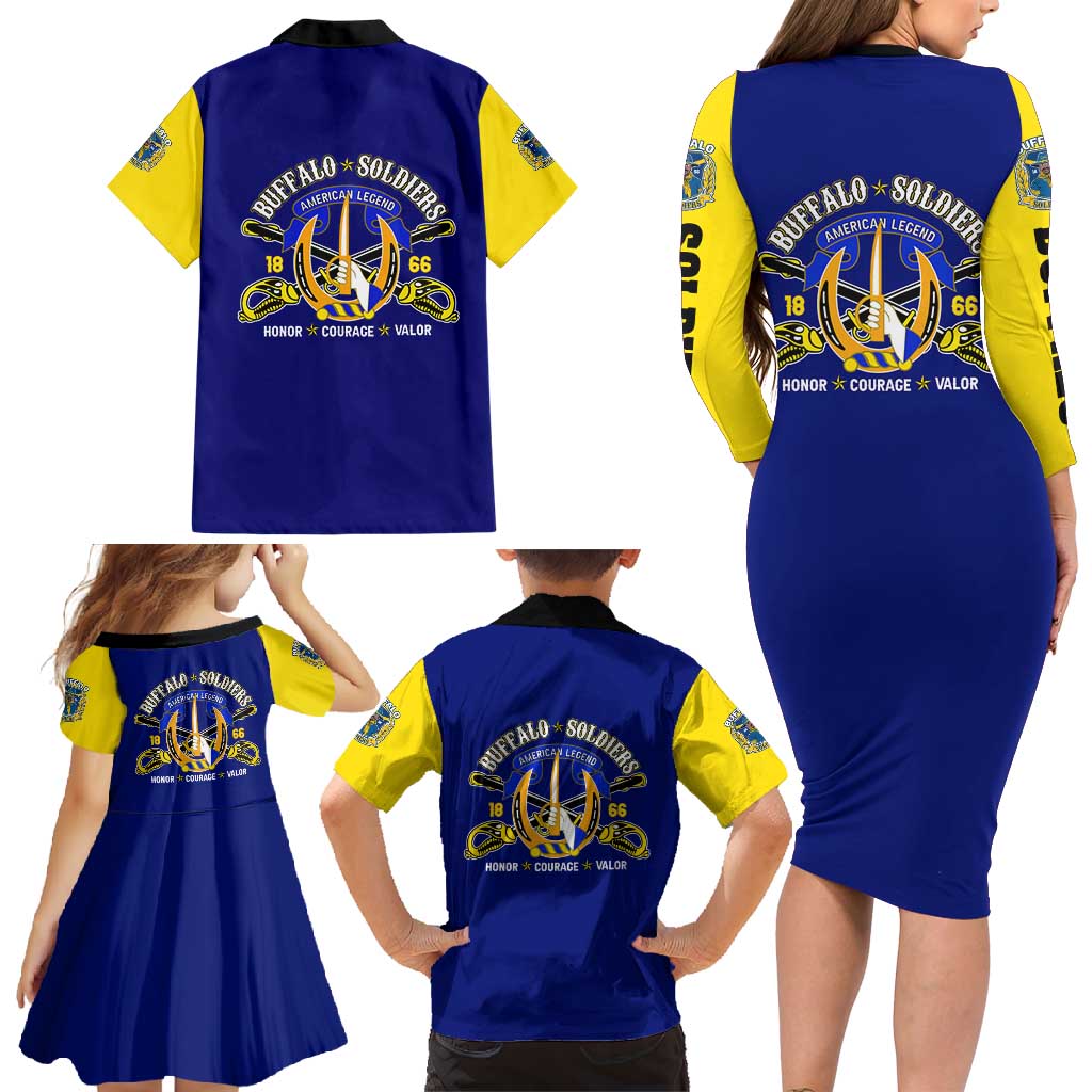 We Can We Will Buffalo Soldiers Family Matching Long Sleeve Bodycon Dress and Hawaiian Shirt Ready and Forward