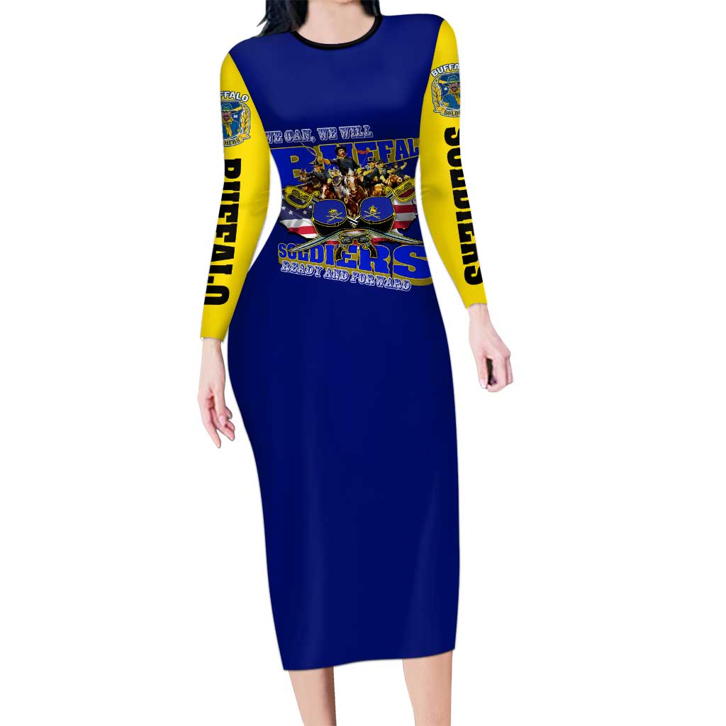 We Can We Will Buffalo Soldiers Family Matching Long Sleeve Bodycon Dress and Hawaiian Shirt Ready and Forward