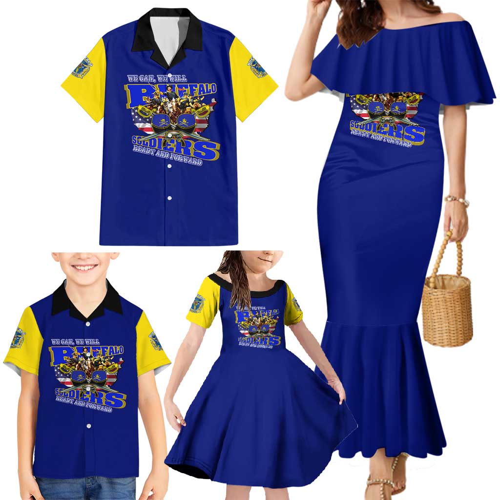 We Can We Will Buffalo Soldiers Family Matching Mermaid Dress and Hawaiian Shirt Ready and Forward
