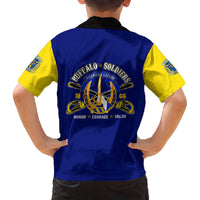 We Can We Will Buffalo Soldiers Family Matching Off The Shoulder Long Sleeve Dress and Hawaiian Shirt Ready and Forward
