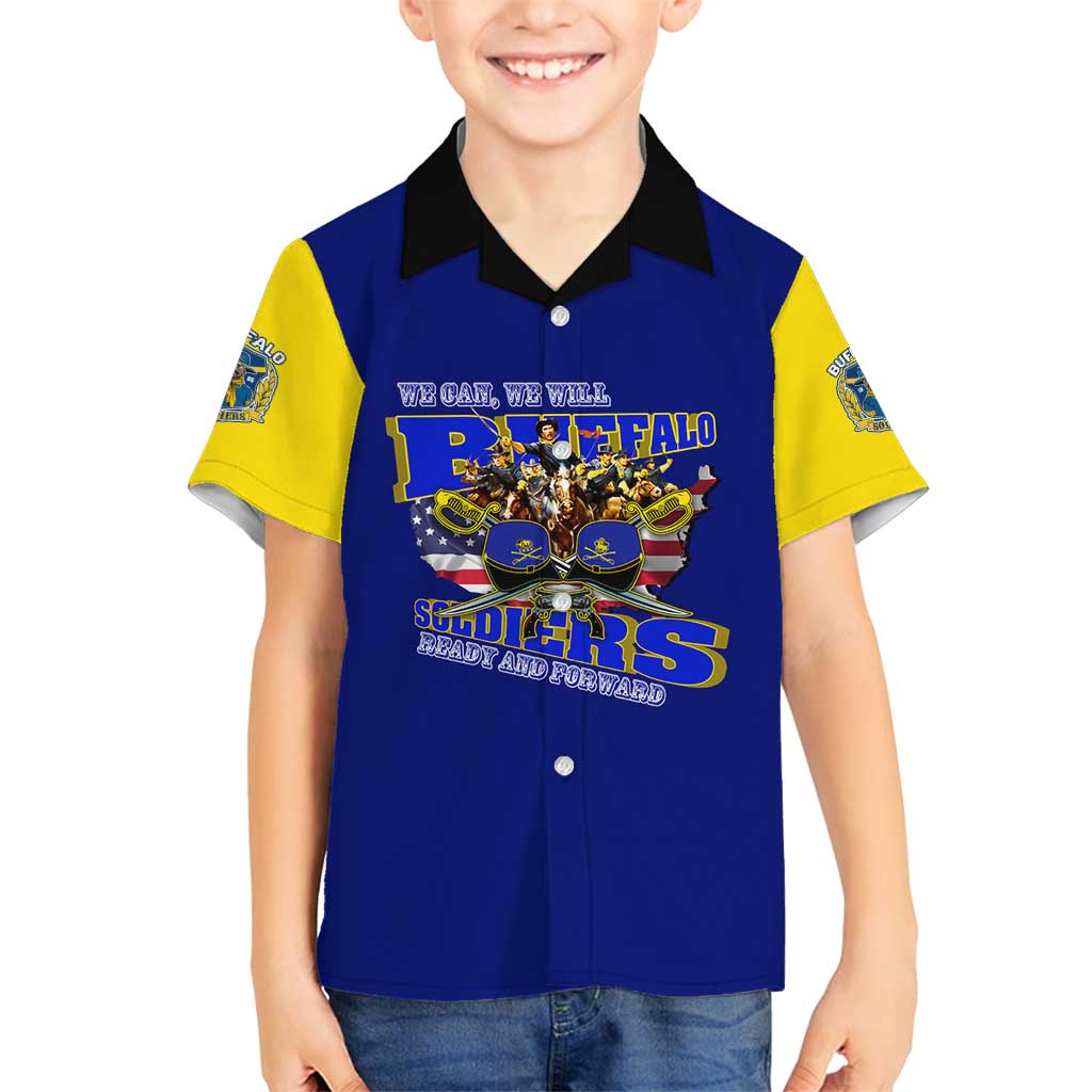 We Can We Will Buffalo Soldiers Family Matching Off Shoulder Maxi Dress and Hawaiian Shirt Ready and Forward