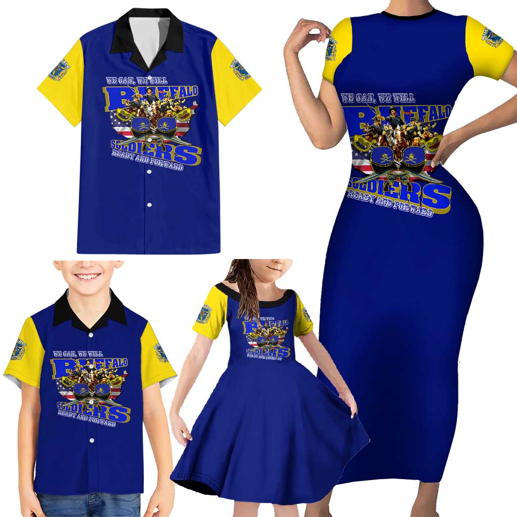 We Can We Will Buffalo Soldiers Family Matching Short Sleeve Bodycon Dress and Hawaiian Shirt Ready and Forward