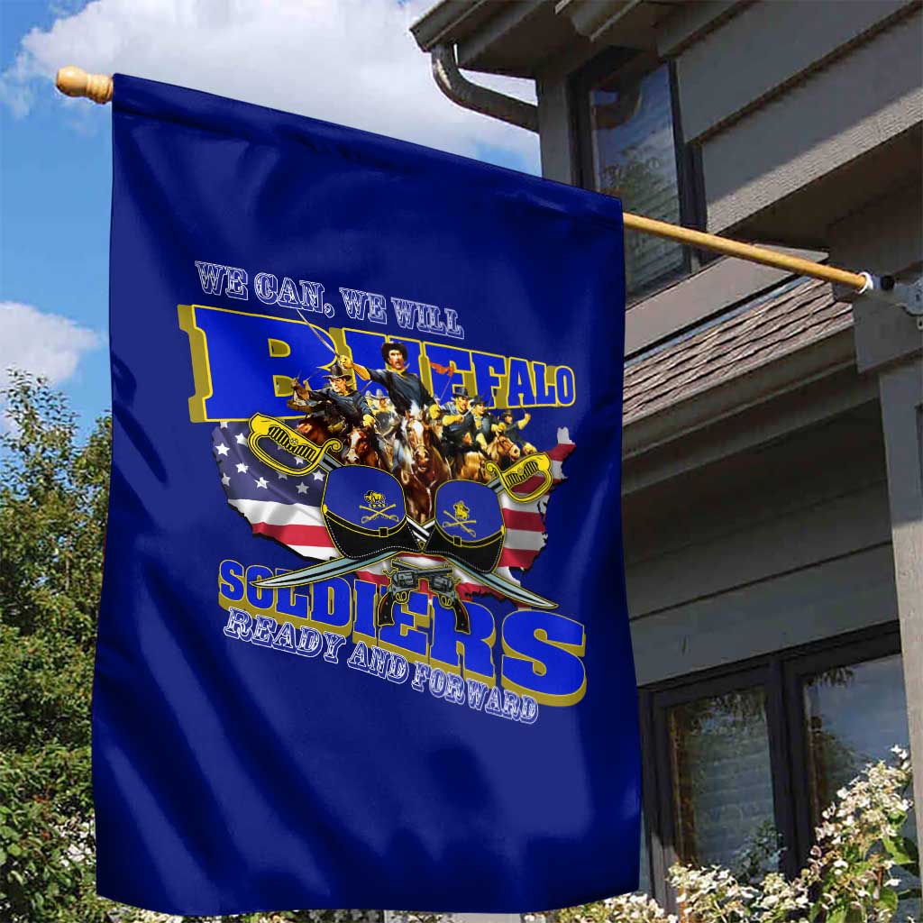 We Can We Will Buffalo Soldiers Garden Flag Ready and Forward