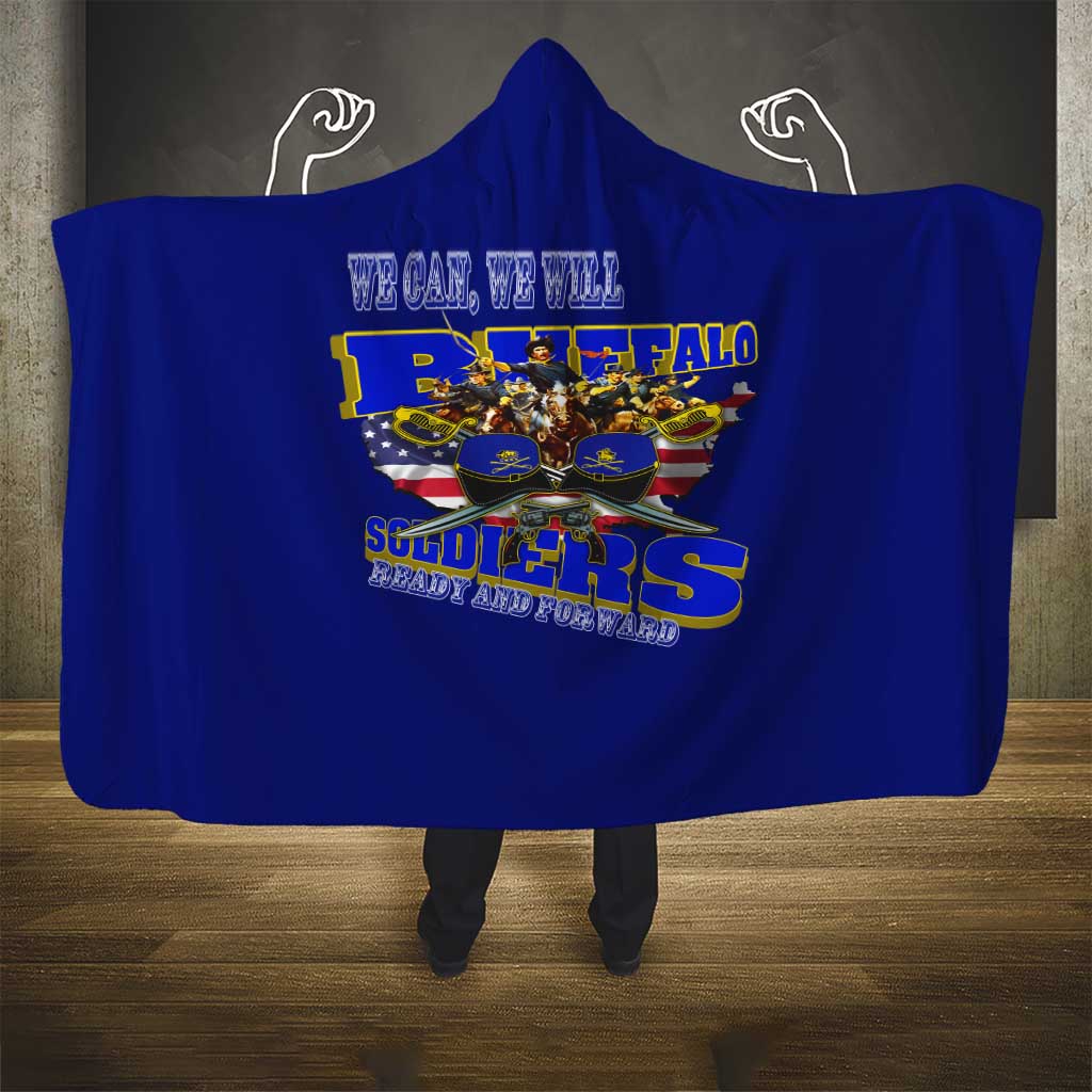 We Can We Will Buffalo Soldiers Hooded Blanket Ready and Forward