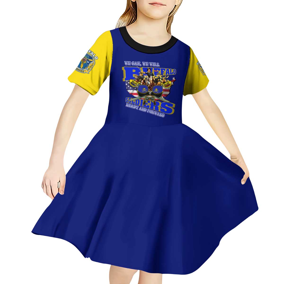 We Can We Will Buffalo Soldiers Kid Short Sleeve Dress Ready and Forward